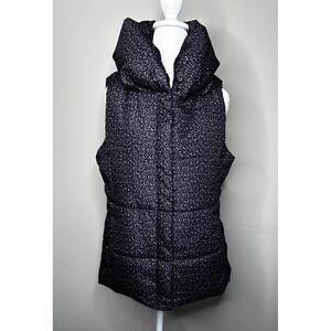 Coldwater Creek Women's Puffer Vest Purple Speckled Fleece‎ Pockets Sz Small 8